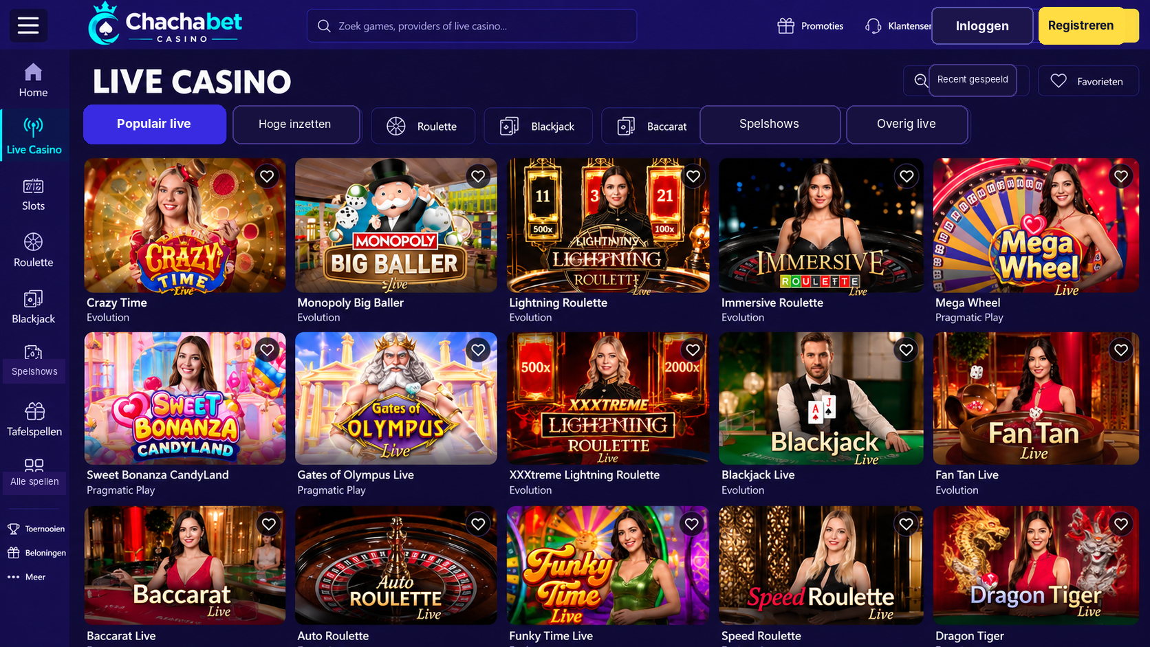 Chachabet Online Casino Nederland: Games, Bonus en Opnames image 3